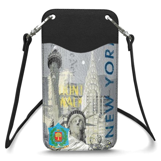 New York State of Mind -Leather Phone Case With Strap | Marivel Suri