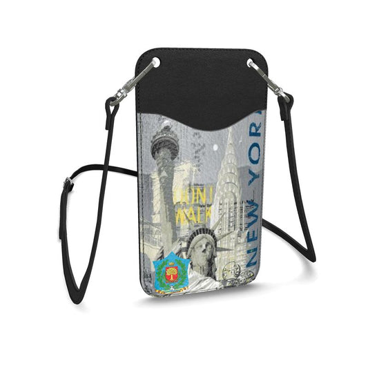 New York State of Mind -Leather Phone Case With Strap | Marivel Suri