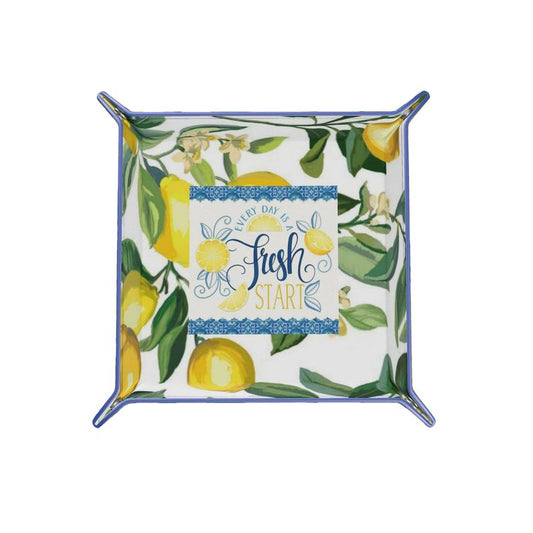 Lemmon Tray - Luxury Full Grain Nappa Leather -Leather Trinket Tray | Marivel Suri