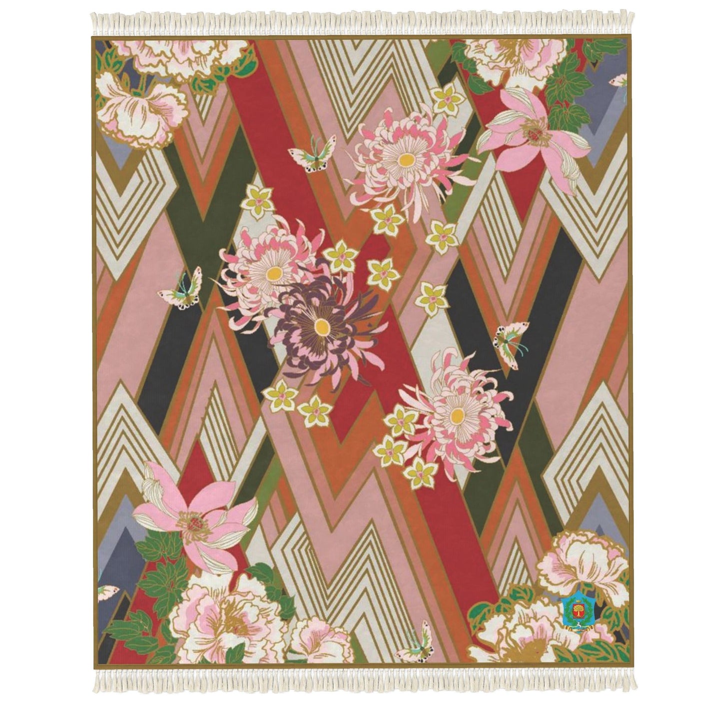 The 70ies Flowery - Heavyweight Velvet with Anti-slip Latex