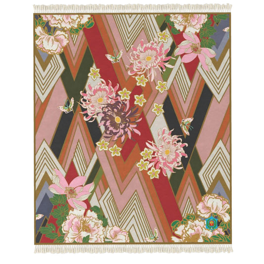 The 70ies Flowery - Heavyweight Velvet with Anti-slip Latex