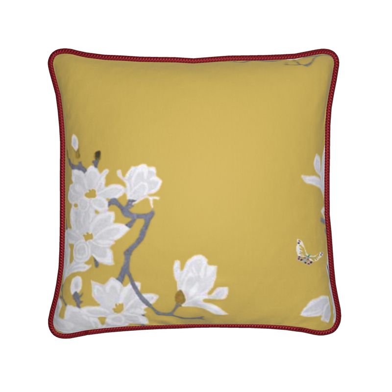 Autumn Flowers - Pure Mulberry Silk  - 100% Silk Pillows -Silk Cushions | Marivel Suri