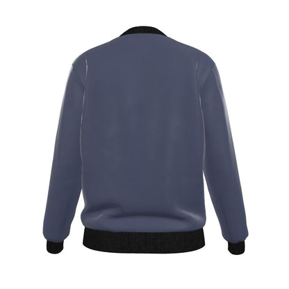 Blue Velvet - Pure Mulberry Silk - 100% Reversible Silk Bomber Jacket -Women's Reversible Silk Bomber Jacket | Marivel Suri