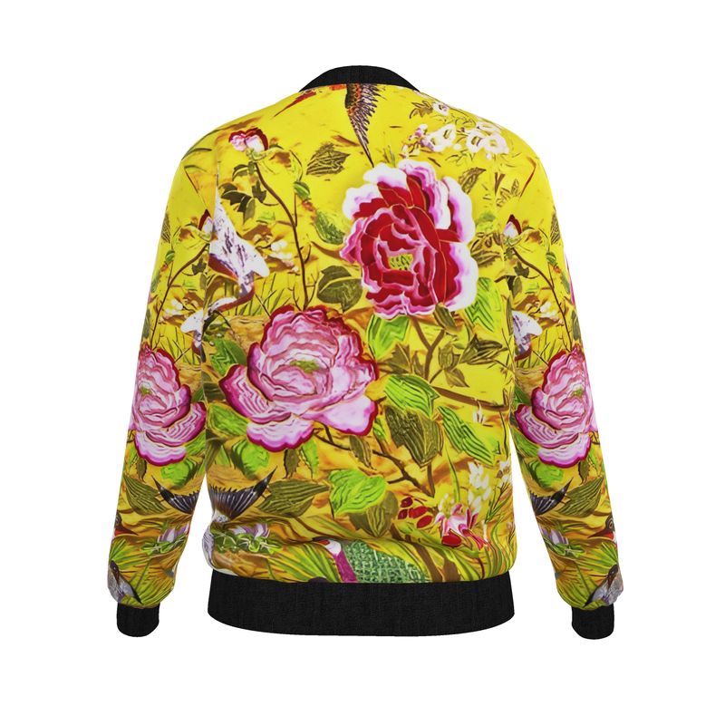Blue Velvet - Pure Mulberry Silk - 100% Reversible Silk Bomber Jacket -Women's Reversible Silk Bomber Jacket | Marivel Suri
