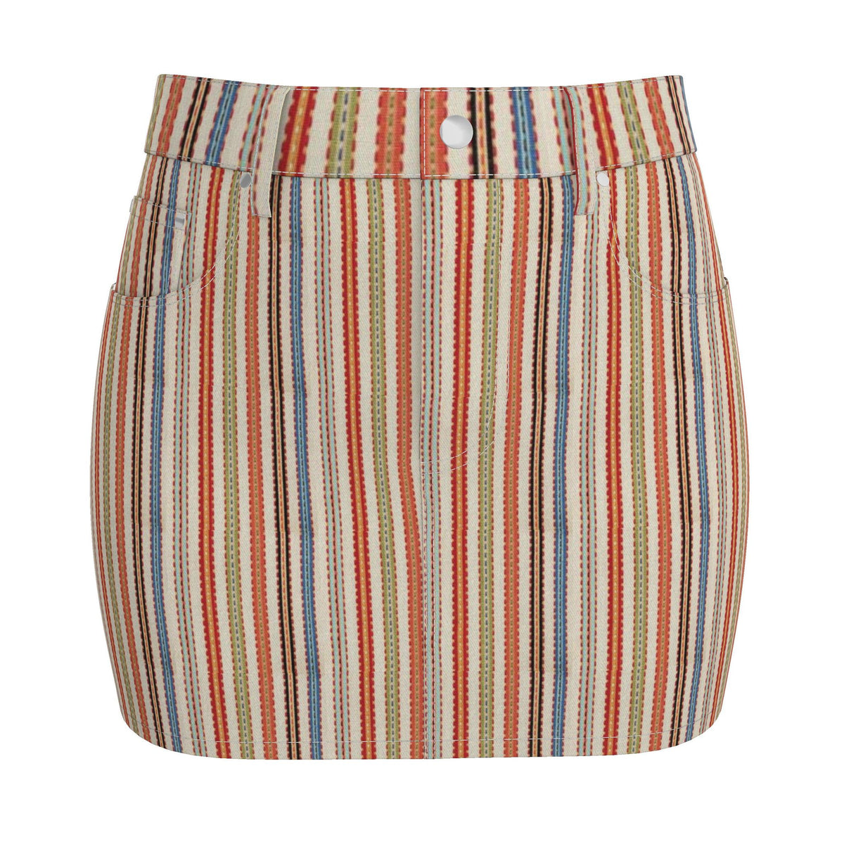 Stripes - Denim Mini Skirt