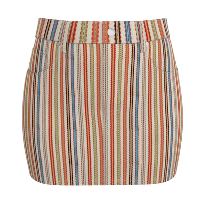 Stripes - Denim Mini Skirt