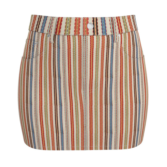 Stripes - Denim Mini Skirt