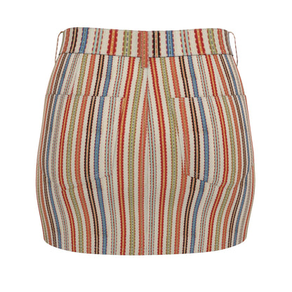 Stripes - Denim Mini Skirt