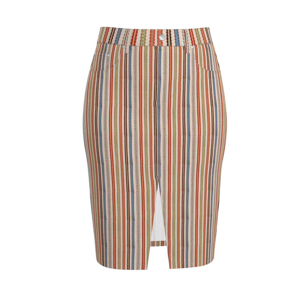 Stripes - Denim Midi Skirt