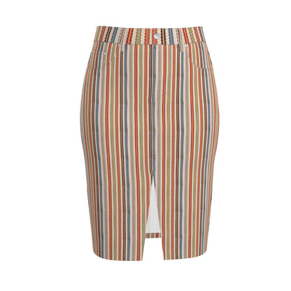 Stripes - Denim Midi Skirt