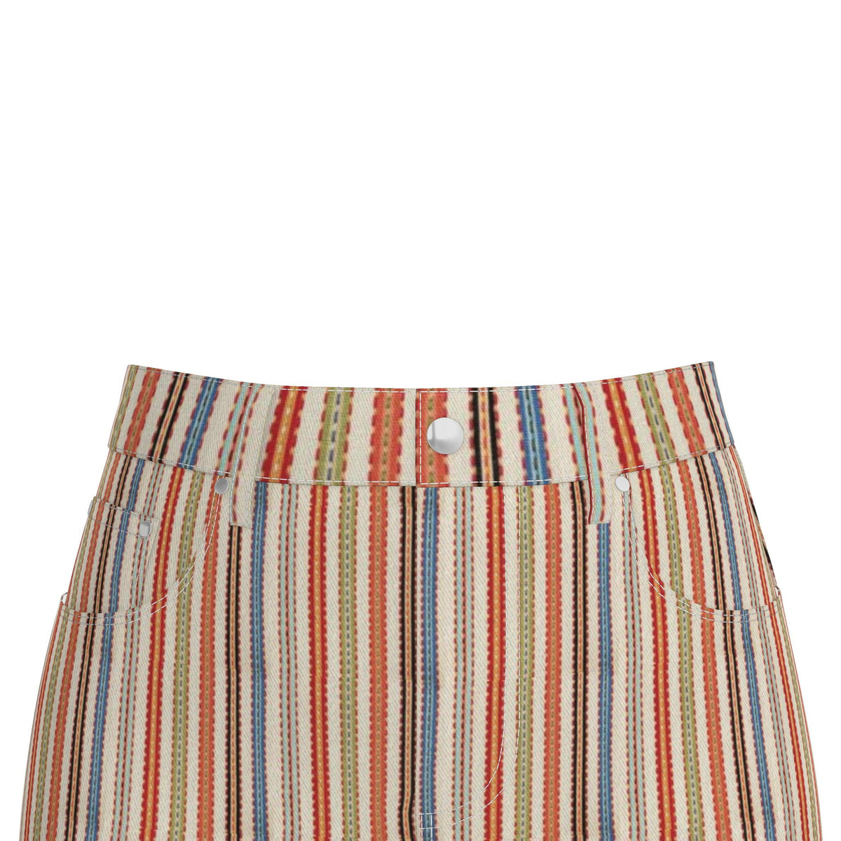 Stripes - Denim Midi Skirt
