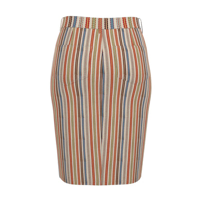 Stripes - Denim Midi Skirt