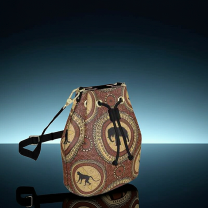 African Safari - Luxury Full Grain Nappa Leather -Bucket Bag | Marivel Suri