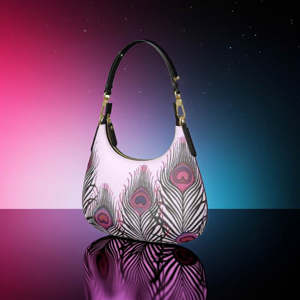 Feathers - Luxury Full Grain Nappa Leather -Mini Curve Bag | Marivel Suri